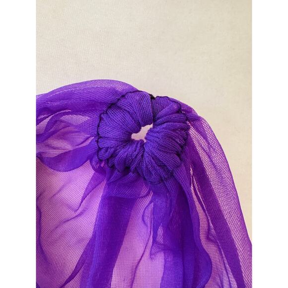 Vintage Sheer Purple Neck Scarf with Hole on the End for Easy Wear - Picture 3 of 5